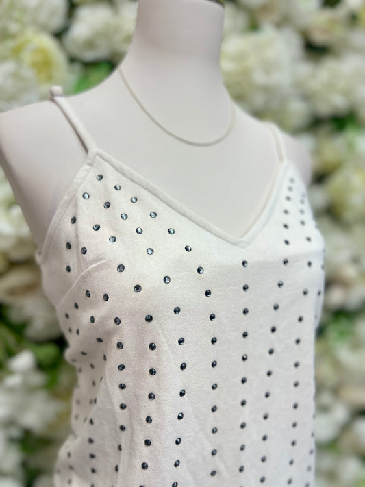 Rhinestone Rodeo Tank Top- Natural