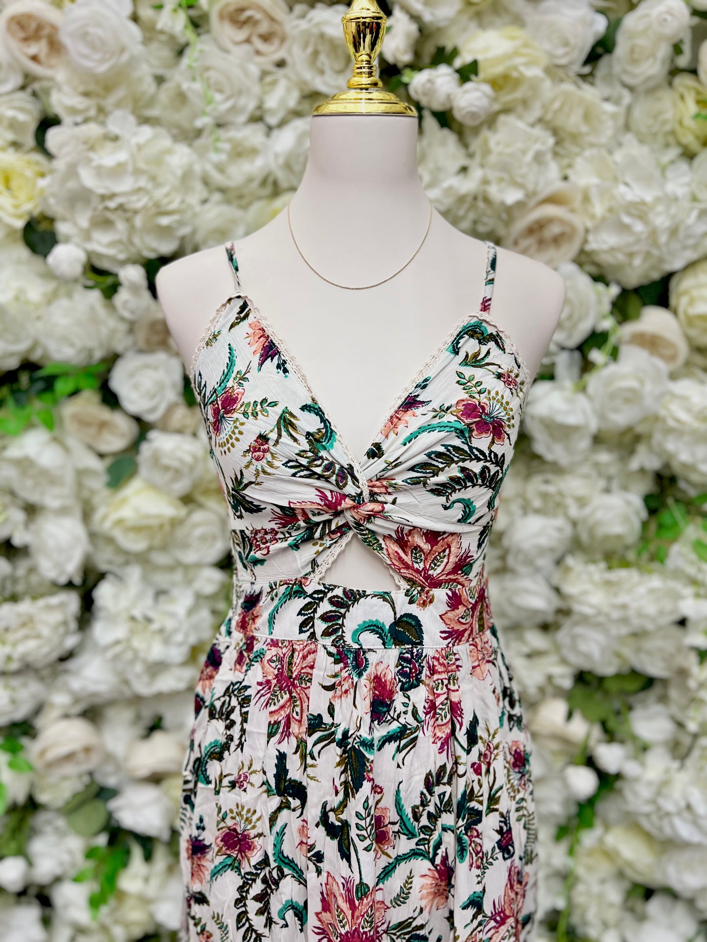 Floral Maxi Dress - Tan