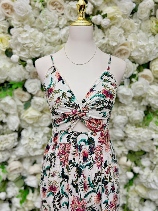 Floral Maxi Dress - Tan