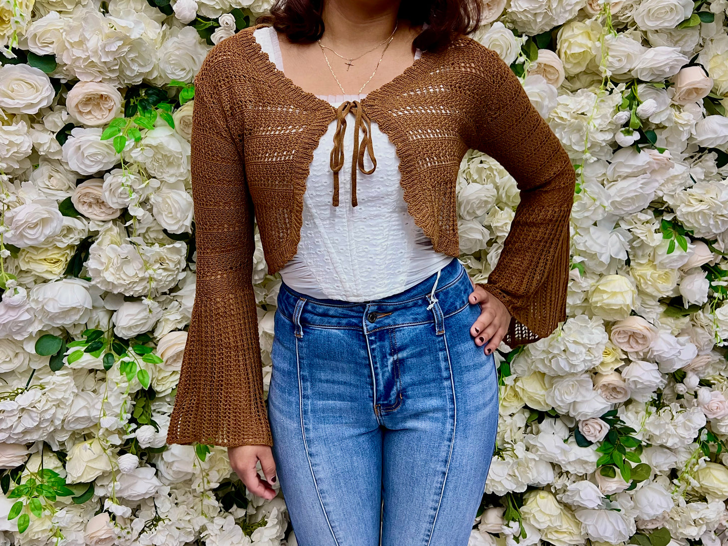 Knit Cropped Cardigan - Maple