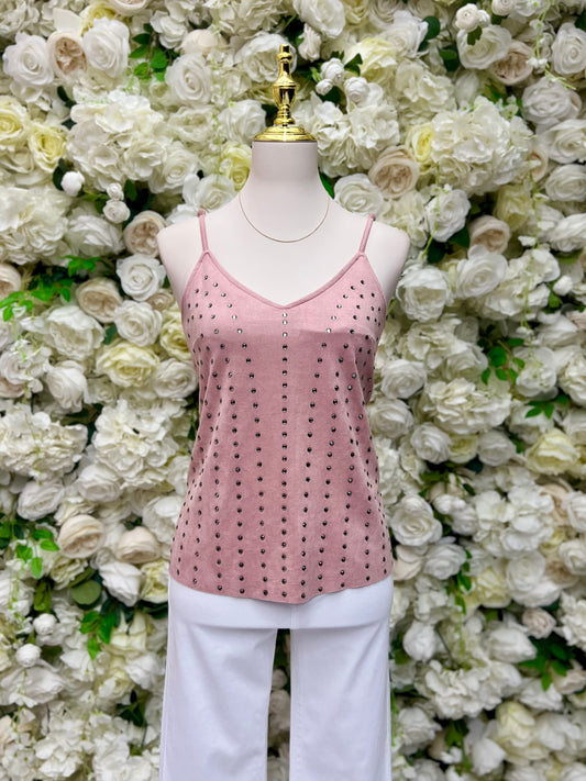 Rhinestone Rodeo Tank Top - Light Pink