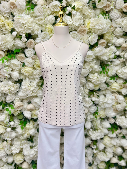 Rhinestone Rodeo Tank Top- Natural