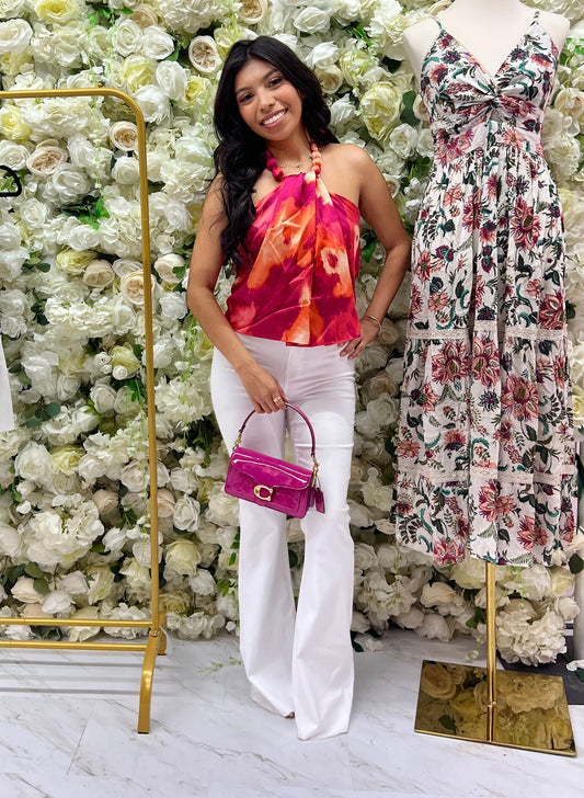 White High Rise Flare Jeans