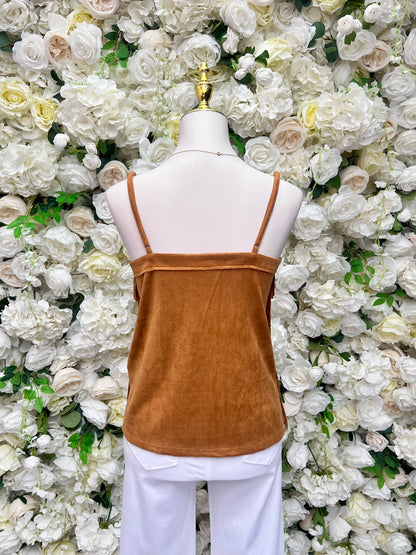 Camel Fringe Tank Top