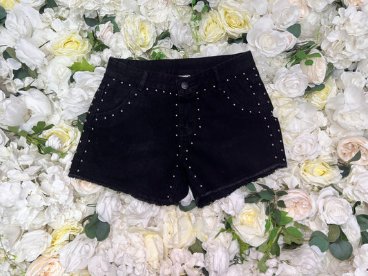 Black Studded Shorts