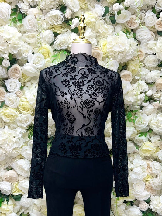 Flor Mesh Long Sleeve - Black