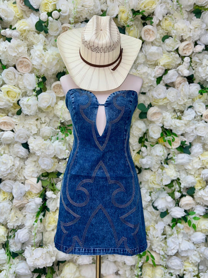 Dream Girl Denim Bodycon Dress