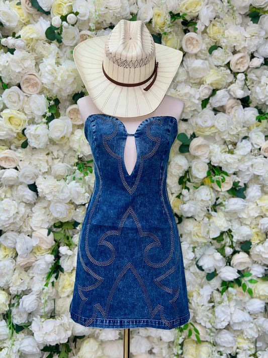 Dream Girl Denim Bodycon Dress