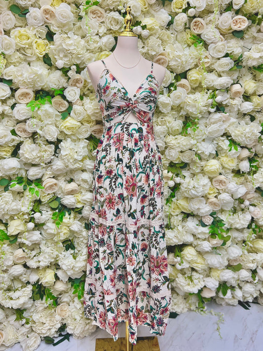 Floral Maxi Dress - Tan