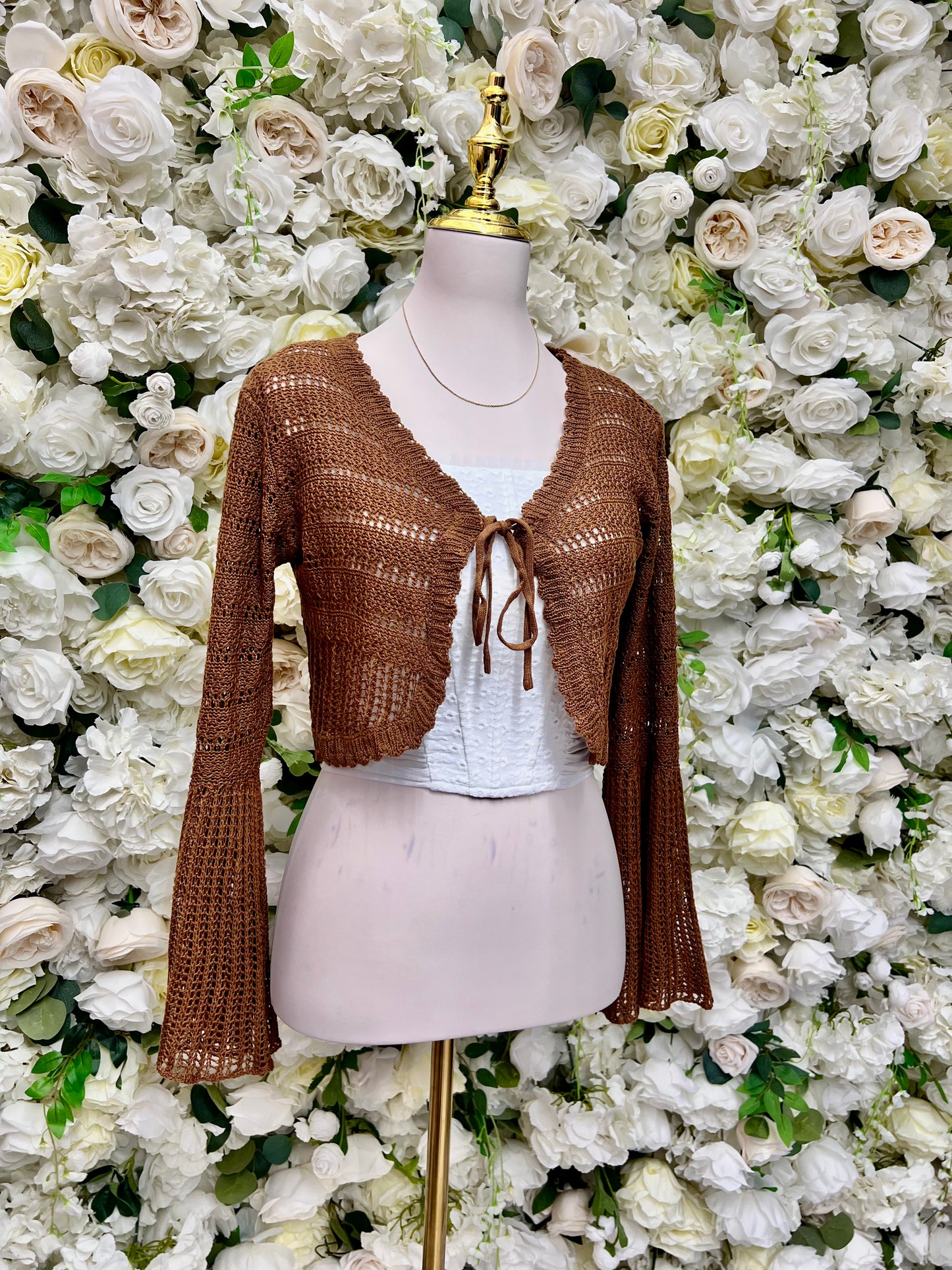 Knit Cropped Cardigan - Maple