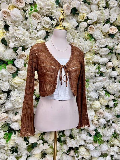 Knit Cropped Cardigan - Maple