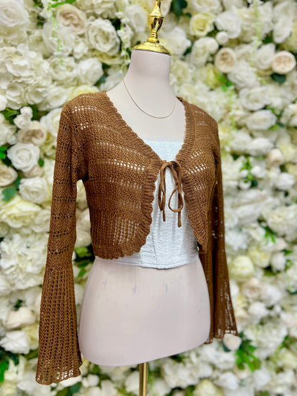 Knit Cropped Cardigan - Maple