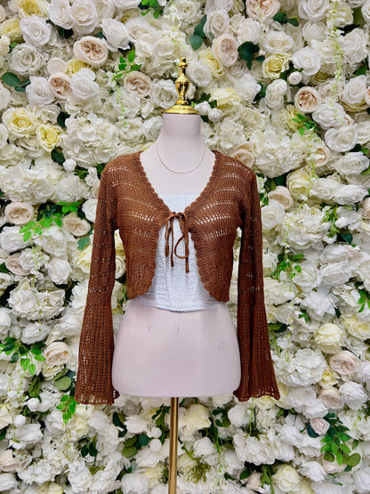 Knit Cropped Cardigan - Maple