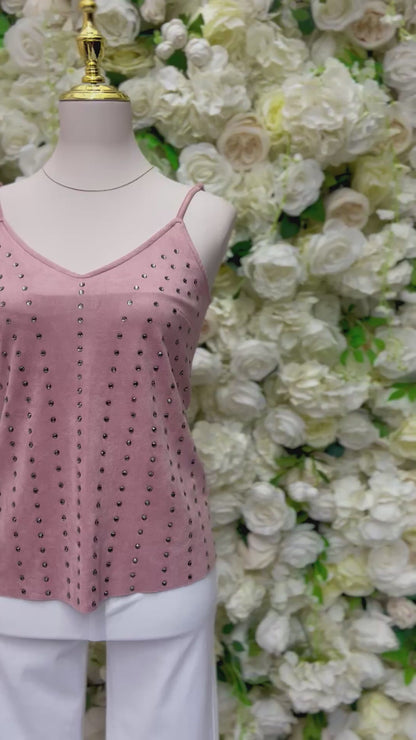 Rhinestone Rodeo Tank Top - Light Pink