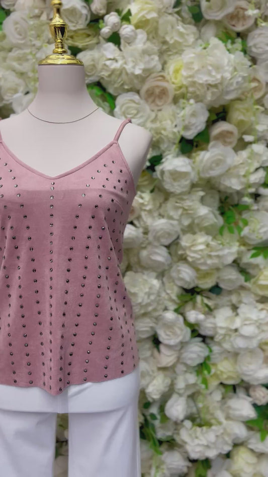 Rhinestone Rodeo Tank Top - Light Pink