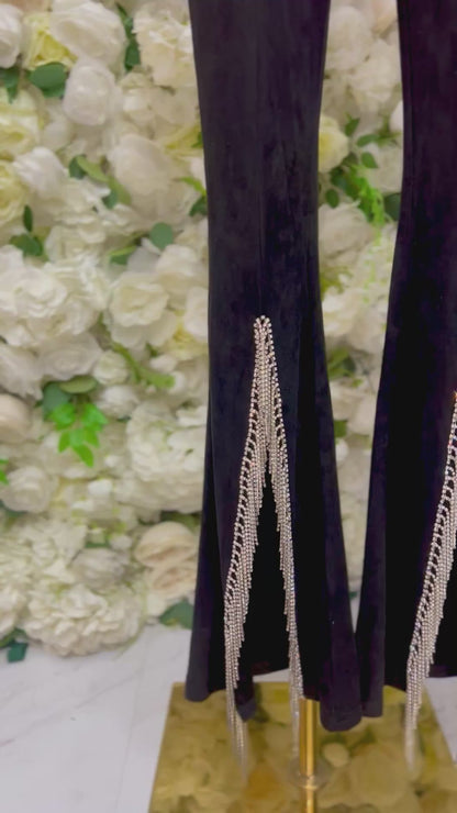 Black Starstruck Rhinestone Bell Bottom Pants