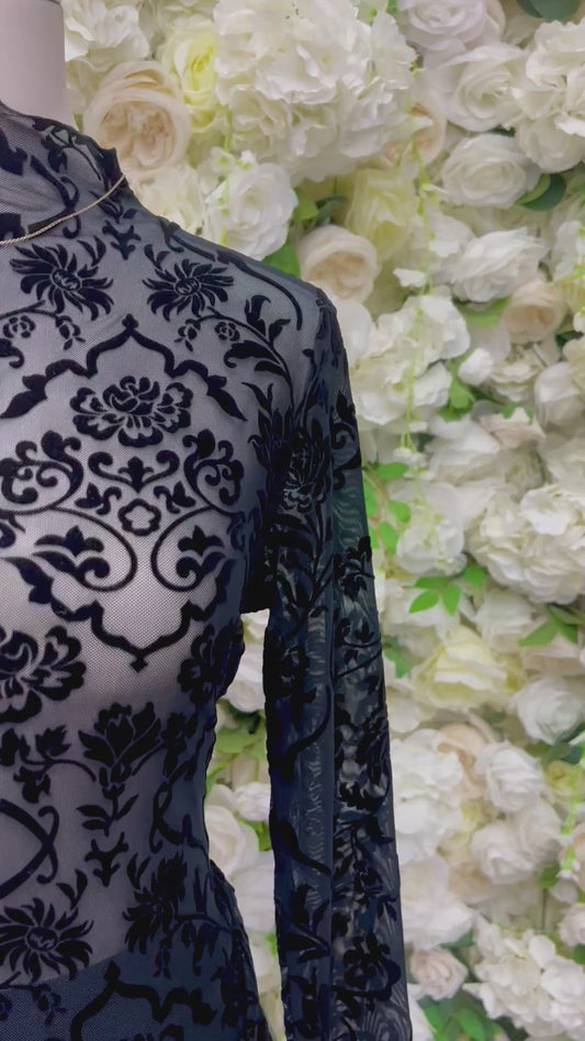 Flor Mesh Long Sleeve - Black