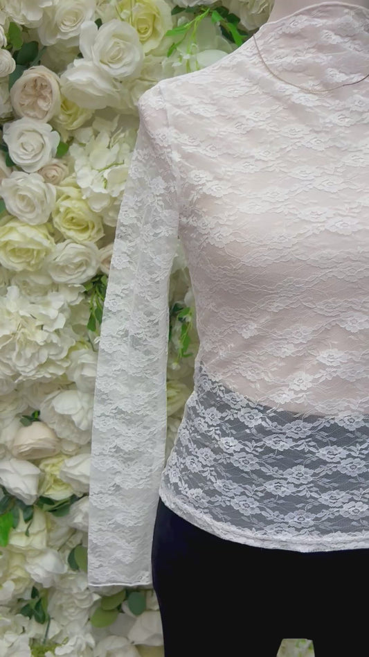 Flor Mesh Long Sleeve - White