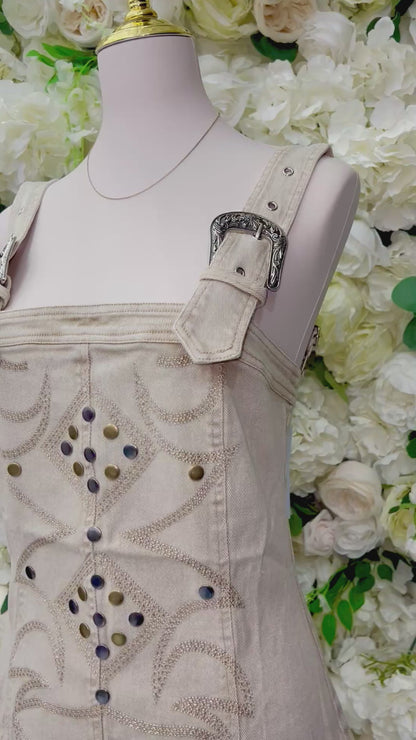 Studded Sand Mini Dress