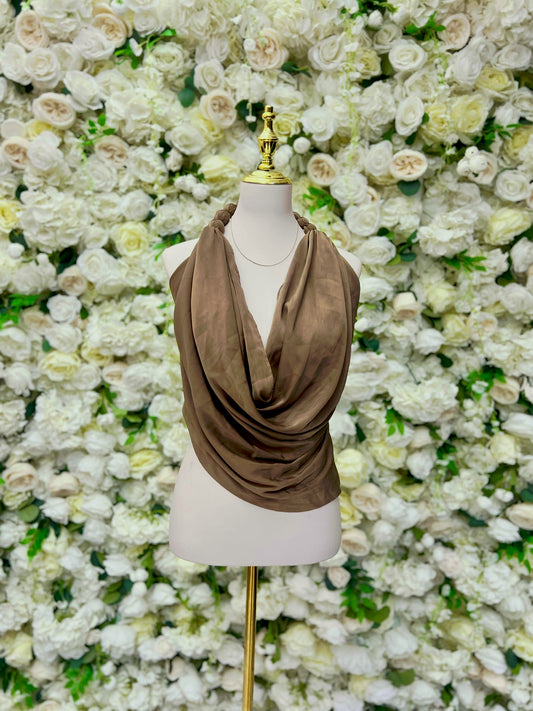 Solenne Beaded Backless Top