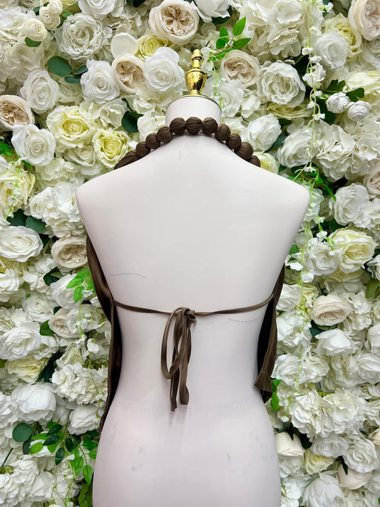 Solenne Beaded Backless Top