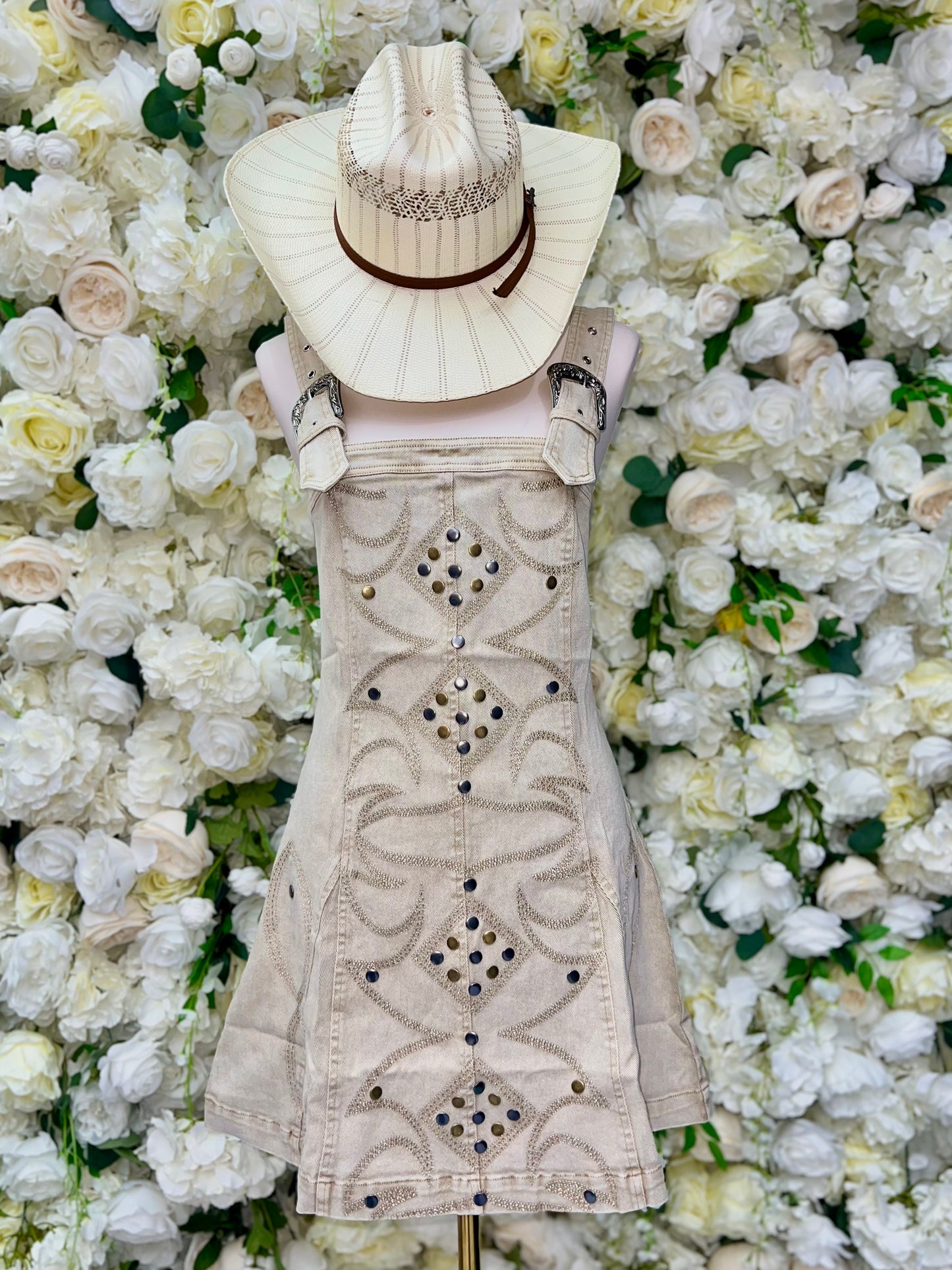 Studded Sand Mini Dress